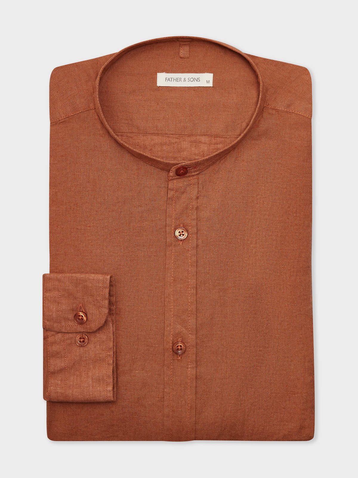 Chemise Sport Slim En Lin Uni Col Officier