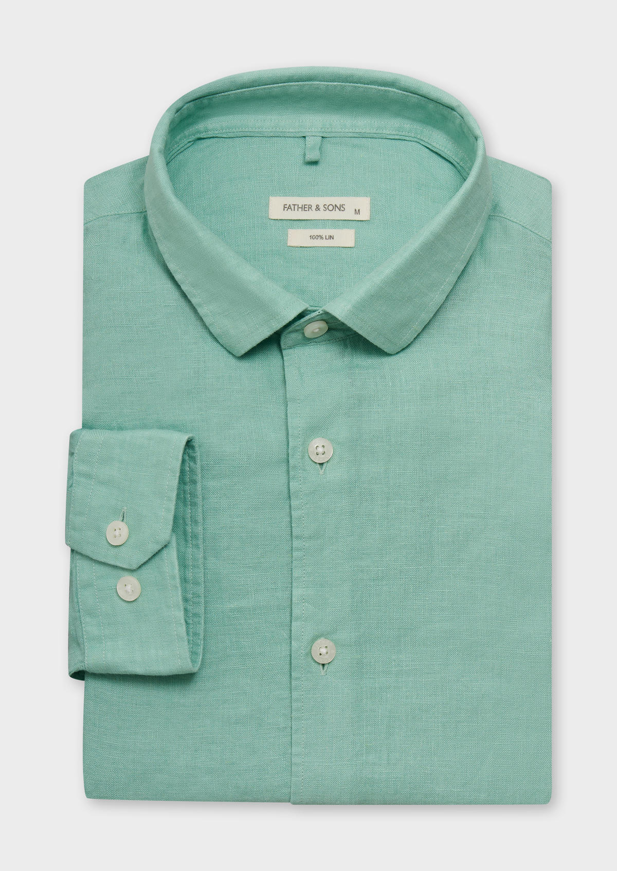 Chemise Sport Slim En Lin Uni Vert