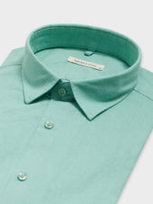 Chemise Slim En Lin Vert