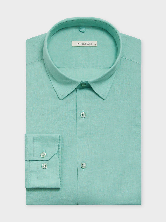 Chemise Slim en lin vert