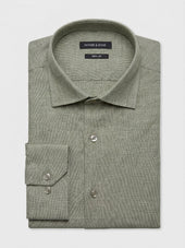 Chemise Slim En Lin Vert D Eau