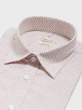 Chemise Manches Courtes Slim En Popeline De Coton Motif Fleuri