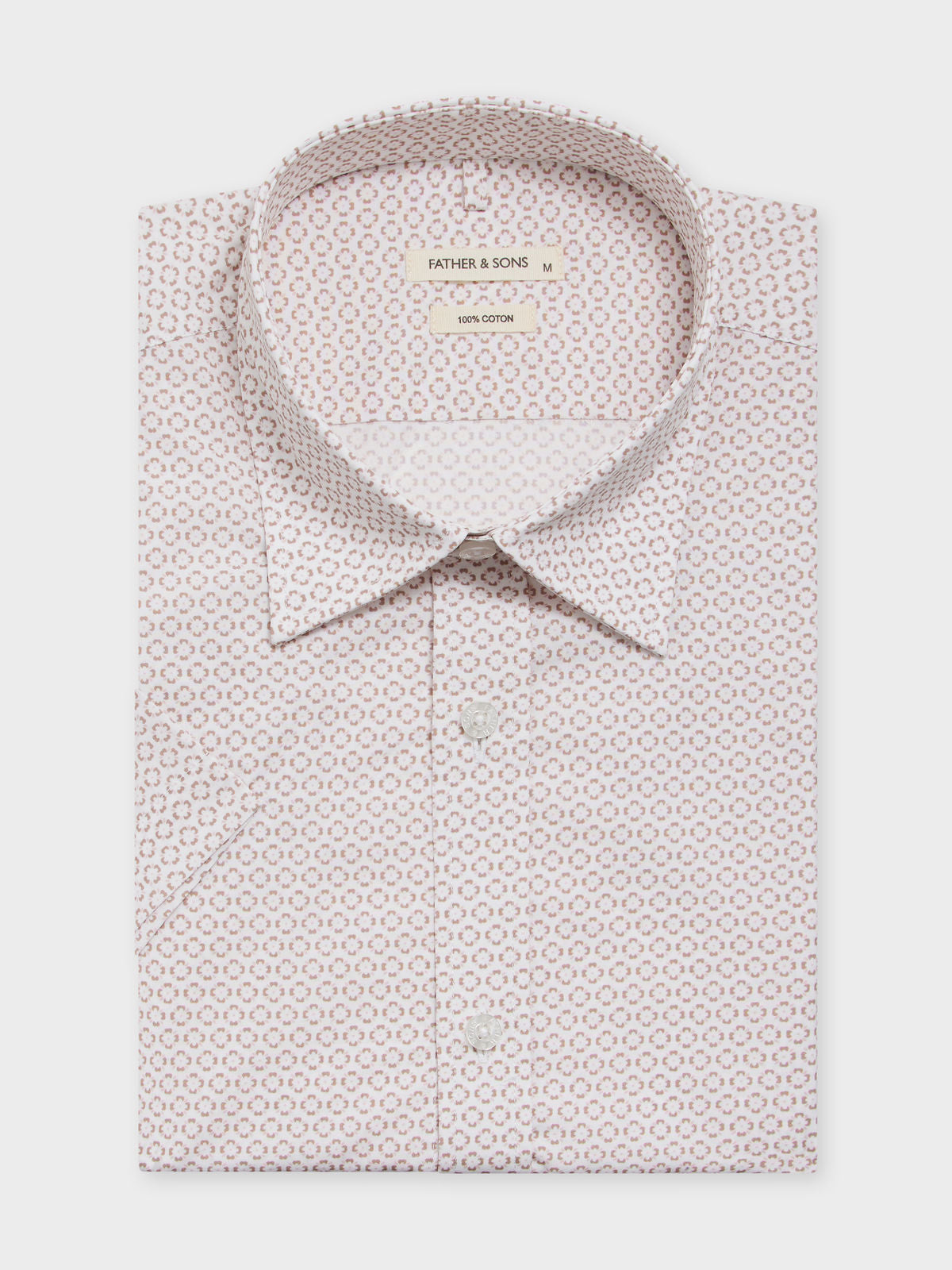 Chemise Manches Courtes Slim En Popeline De Coton Motif Fleuri