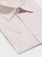 Chemise Manches Courtes Slim En Popeline De Coton Motif Fleuri