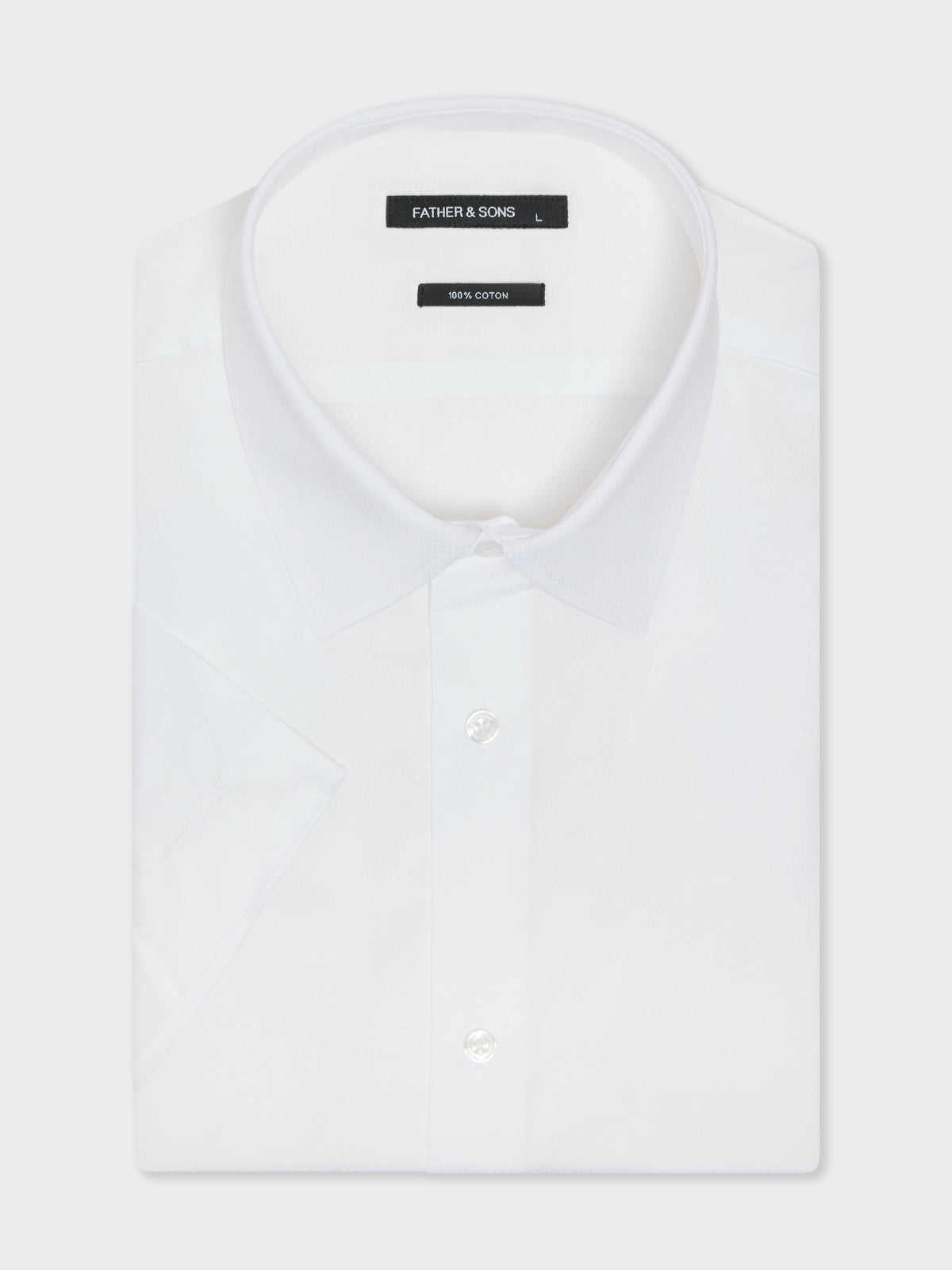 Chemise Manches Courtes Regular En Coton Fa Onn Blanc