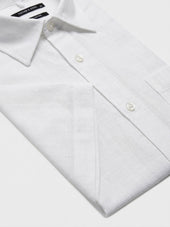 Chemise Manches Courtes Loose En Coton Fa Onn Blanc