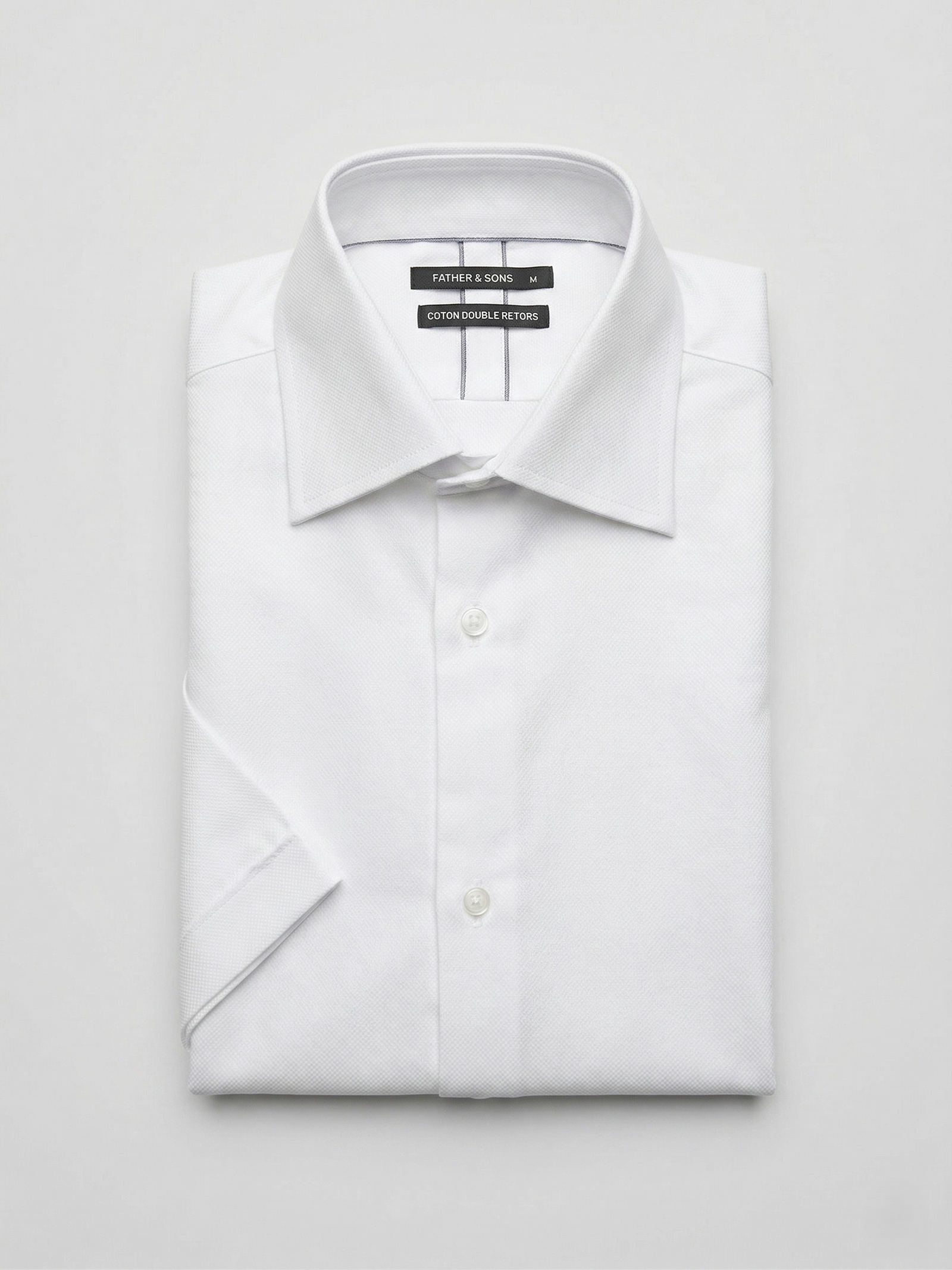 Chemise Manches Courtes Slim En Coton Fa Onn Blanc