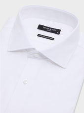 Shirt Non Iron Regular En Coton Fil Fil Blanc