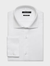 Chemise slim en coton façonné blanc