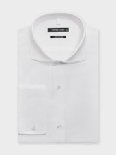 Chemise slim en twill de coton blanc