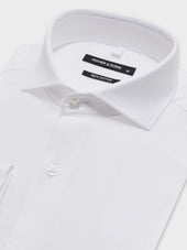 Chemise Slim En Coton Chevron Blanc