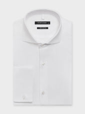 Chemise slim en coton chevron blanc