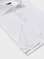 Chemise Slim En Coton Chevron Blanc