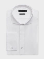 Chemise regular en coton façonné blanc