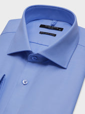 Chemise Non Iron Slim En Twill De Coton Bleu