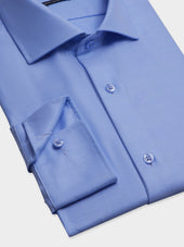 Chemise Non Iron Slim En Twill De Coton Bleu