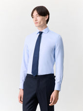 Chemise Non Iron Slim En Coton Chevron Bleu Ciel