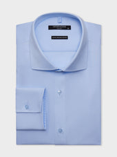 Chemise Non Iron Slim En Coton Chevron Bleu Ciel