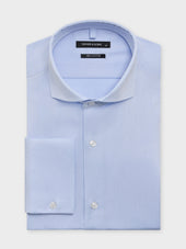 Chemise slim en coton chevron bleu ciel