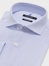 Chemise Slim En Coton Fa Onn Rayures Bleu Ciel