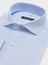 Chemise Slim En Twill De Coton Bleu Ciel