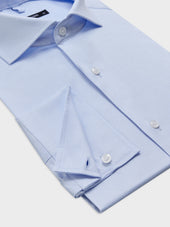 Chemise Slim En Twill De Coton Bleu Ciel