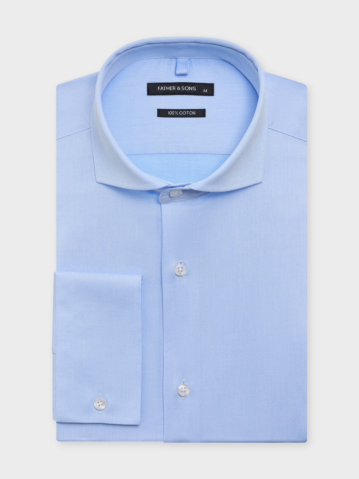 Chemise Regular En Twill De Coton Bleu Ciel