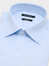 Shirt Slim En Satin De Coton Bleu Ciel