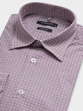 Chemise Slim En Popeline De Coton Motif Rouge