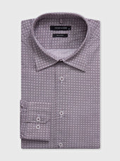 Chemise slim en popeline de coton à motif rouge