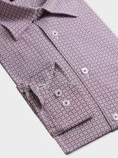 Chemise Slim En Popeline De Coton Motif Rouge