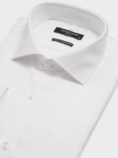 Chemise Non Iron Regular En Coton Chevron Blanc