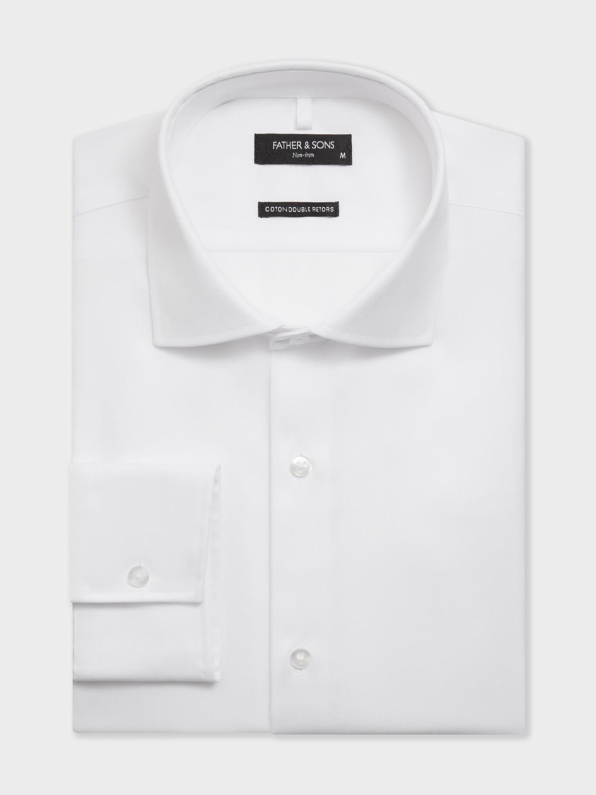 Chemise Non Iron Regular En Coton Chevron Blanc