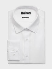 Chemise non-iron slim en twill de coton blanc
