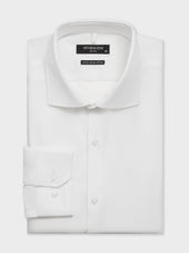 Chemise non-iron slim en coton façonné blanc