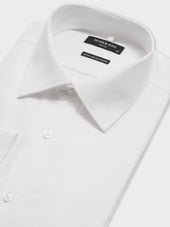 Chemise Non Iron Slim En Coton Chevron Blanc