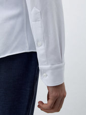 Chemise Slim En Maille Piqu E Blanche