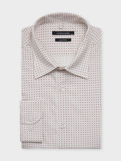 Chemise slim en popeline de coton à motif terracotta