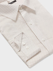 Chemise Regular En Popeline De Coton Motif Beige