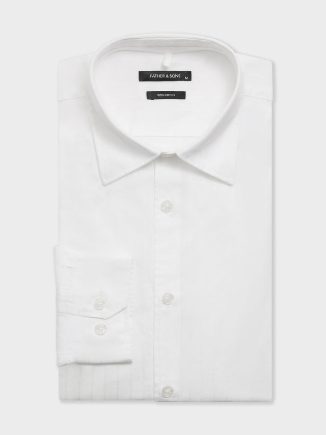 Chemise regular en popeline de coton blanc