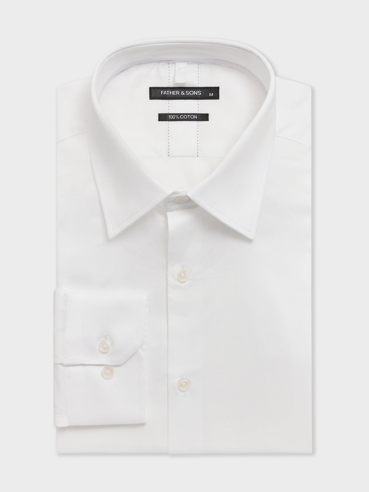 Chemise Regular En Satin De Coton Blanc