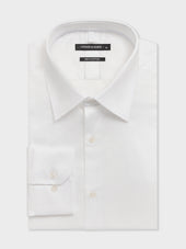 Chemise regular en satin de coton blanc