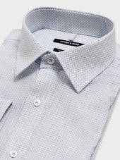 Chemise Regular En Popeline De Coton Motif Bleu