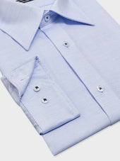 Shirt Non Iron Slim En Coton M Lang Jacquard Bleu Ciel Motif