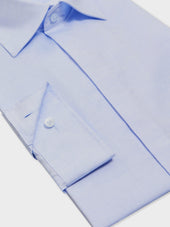 Shirt Non Iron Slim En Popeline De Coton Bleu Ciel Motif