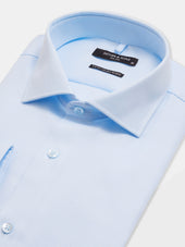 Chemise Non Iron Slim En Twill De Coton Bleu Ciel