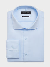 Chemise non-iron slim en twill de coton bleu ciel
