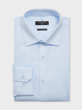 Chemise non-iron regular en coton chevron bleu ciel