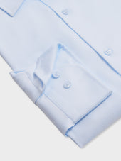 Chemise Non Iron Regular En Coton Chevron Bleu Ciel