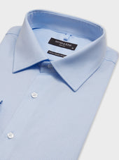 Chemise Non Iron Regular En Coton Jacquard Bleu Ciel
